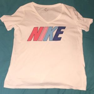 The Nike Tee V-neck With Colorful Letters